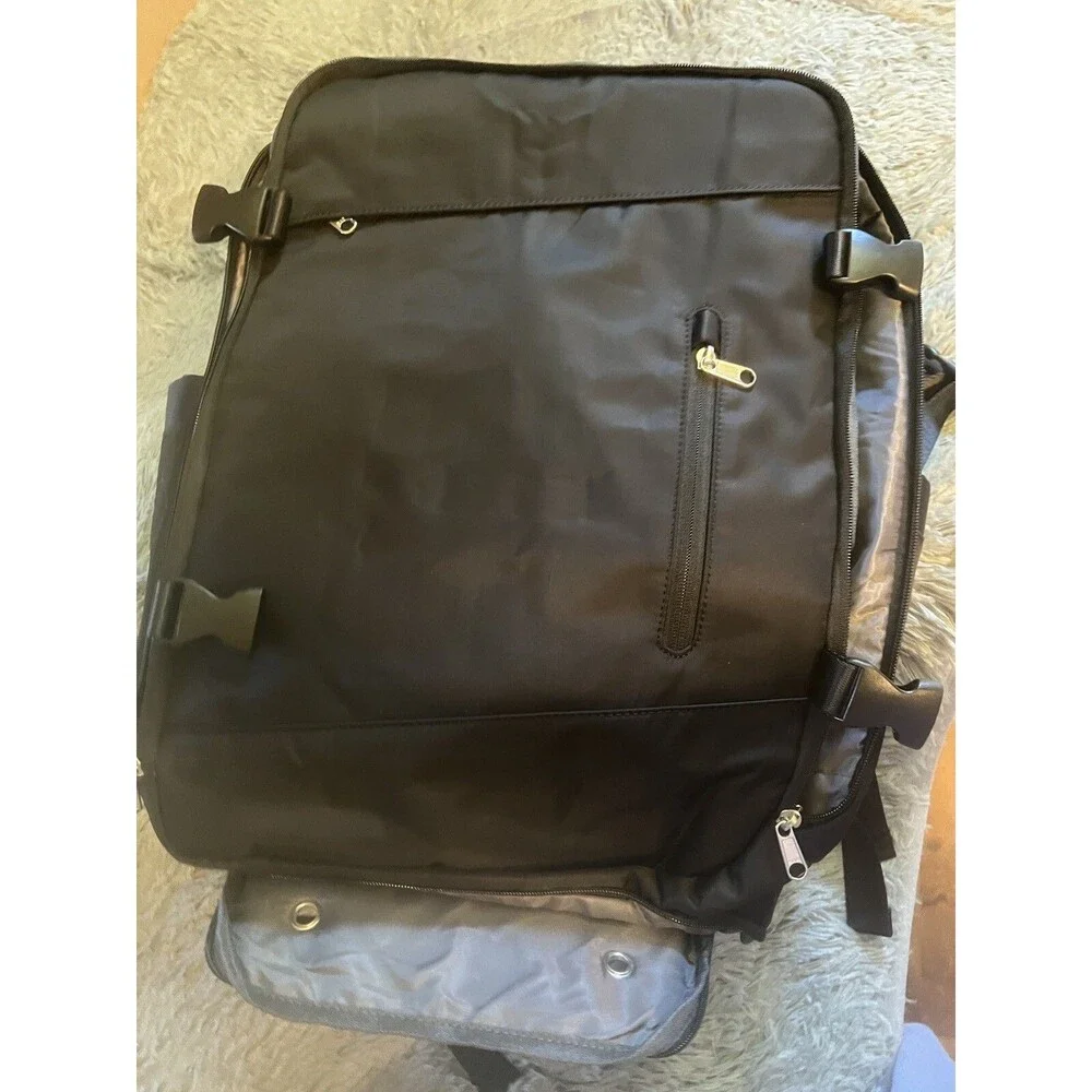 Hiking/BackPack With USB 18x13x6” Multi Compartments Heavy Duty Black Book bag